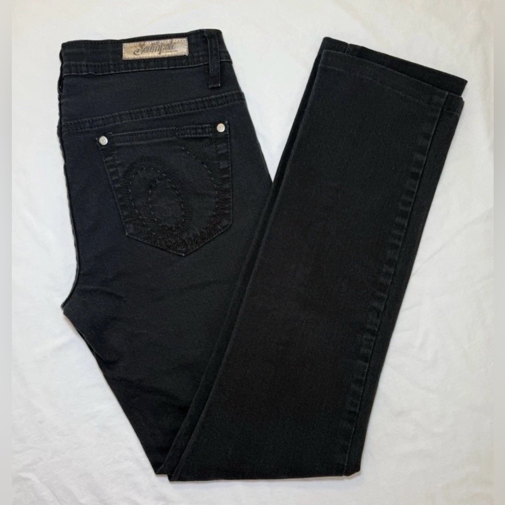 South Pole Womens Black 5-Pocket Design Denim Straight Jeans Size 7 29x29 - Picture 1 of 10